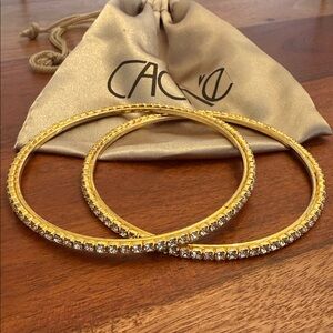 Cache Gold Tone Rhinestone Bangles